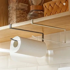 찬장 선반 아래 화장실 티슈 금속 도구 걸이 주방 종이 수건 잡화 홈 홀더 롤 보관 주최자, White