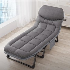 무설치 낮잠 접이식침대 6단계 조정 대형 휴대용 야전침대 소음 없고 접이식 싱글침대, 그레이