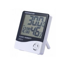 電子式溫濕度計 可站立壁掛 液晶螢幕 溫度計 濕度計 溼度計 鬧鐘 電子鐘 溫溼度計 電子溫度計 家用溫度計, 1個