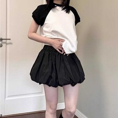 벌룬미니스커트 볼륨 짧은 치마 펌킨 스커트 호박