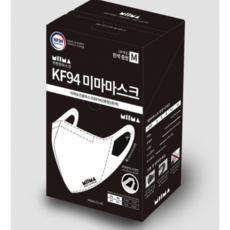 미마마스크 보건용 마스크 중형 KF94, 1개입, 50개, 흰색