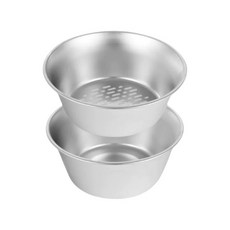 304不鏽鋼 瀝水籃 洗菜 洗米 洗水果 和麵 沙拉 浸泡 多用途 揉麵 烘焙 多用不鏽鋼盆 麵團 餡料, 1個, 不鏽鋼盆+篩16.3*11.7*7c