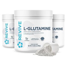 Revive MD Gut -글루타민 파우더 - 성인용 근육 회복 및 면역 지원 보충제 소화 건강 촉진 근육통 감소 비건 (90회분)