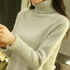 터틀넥 화이트 스웨터 여성용 바닥 셔츠 2022 년 새로운 가을과 겨울 폭발 여성 두꺼운 느슨한 내부 니트, 아보카도 그린, 1개