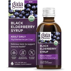 Gaiaherbs 黑接骨木莓糖漿, 1個, 89毫升