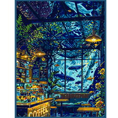 온메이드 DIY 명화그리기 그림그리기 세트 MD-220, 1개, 41 바다속 카페