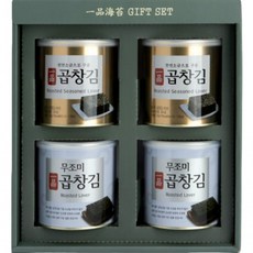 센스 하나 맛김 곱창 재래 돌김자반 무조미 일품 4캔 김 세트 명절 답례 단체 실속, 1박스