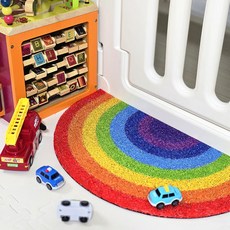 무지개 코일 매트 60X35cm (집들이 개업 선물 현관 신발장 먼지 제거 인테리어 디자인 코일 매트), 1개, 무지개 기본형
