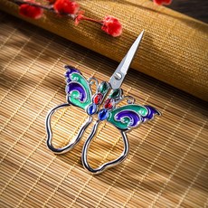 復古刺繡小剪刀, 綠紫銀色, 1套
