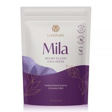 PURE Mila Chia Seed | 오메가-3 및 섬유질이 풍부한 유기농 슈퍼푸드 | 흡수를 높이기 위한 마이크로 슬라이스 | 스무디 및 식사를 위한 다용도 | 비건 및 글