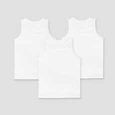 멜리스 CM화이트 남아용 런닝3종세트 코튼모달스판 유아동 주니어 속옷