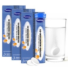 한잘 발포비타민 칼슘 + 마그네슘 + 비타민D3, 15정, 3개