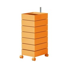 회전서랍 이동식 다용도 미용실 카트 수납장 3단-10단선반, 1x1x1cm, 7.레몬옐로우-오렌지7단카트