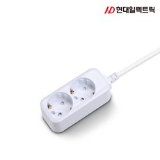 현대 16A 접지 2구 1.5M 3M 5M 10M 멀티탭 멀티콘센트, 1개, 화이트