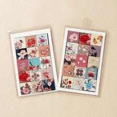 민화 화조도 고무자석 꽃나비 전통문양 냉장고자석 메모꽂이 한국기념품