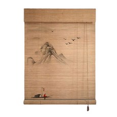 대나무 롤링 블라인드 파티션 동양화 롤스크린 가리개 창문 햇빛 발코니