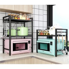 長度高度調節微波爐置物架微波爐置物架烤箱空氣炸鍋置物架, 白色