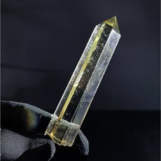 OLINA DESIGN 彩虹光黃水晶柱 激光柱 能量柱 82x19mm, 1個