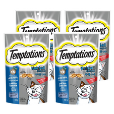 Temptations 喵愛餡 貓點心 化毛配方 香酥外皮內餡柔軟, 60g, 4包