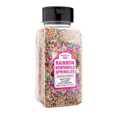 언프리텐셔스 베이커의 레인보우 논파레일 스프링클 (2컵) Unpretentious Rainbow Nonpareils Sprinkles Perfect for Festivitie, 2 Cups, 1개