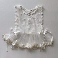 여유로미 레이스 사이드 리본 베스트 시폰 조끼 아오스타 여름 아동복 키즈옷 2살여아옷