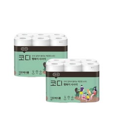 행복이 사사삭 키친타올 130매 6롤 2세트 / 배송