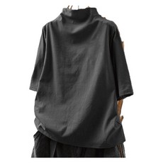 여성 봄여름 반폴라 반팔티 여자 빅사이즈 5부 반팔티셔츠