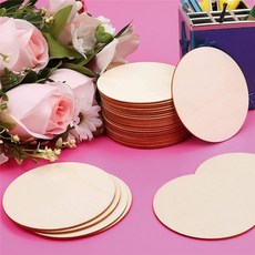 20x20cm 원형 나무화판 라운드 판넬합판 목제 우드판재 판자보드, 20cm(2장), 20cm(2장)