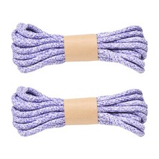 5.0mm 5m 옴브레 촘촘 우동실 키링 악세사리 헤어밴드 가방 마크라메 재료 컬러로프 칼라로프 무지개로프 아웃도어로프, 2개, 02.라벤더