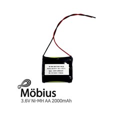 뫼비우스 니켈수소 AA 충전지 Ni-MH 3.6V 2 000mAh 헤트로닉 리모콘 리필배터리, 1개, 1개입
