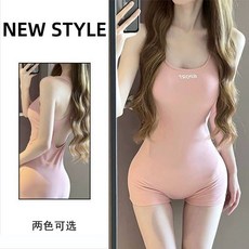 新款女學生保守訓練平角泳裝, 粉紅,2XL 60.0-70.0kg