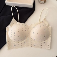 少女心碎花吊帶背心內衣女固定杯防走光小胸聚攏提拉文胸