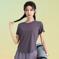 大碼寬鬆顯瘦網紗透氣速乾T恤 跑步運動瑜伽服女夏季健身