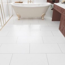 화이트 필 스틱 플로어 타일 시트 12인치 x 24인치 리놀륨 비닐 바닥재 롤 페일 앤드 욕실 방수 바닥 셀프 접착 주방 침실 거실 4개