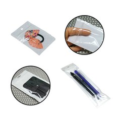 [1+1+1]펀칭 OPP 비닐 봉투 접착팩 보관 헤다 포장 팬시 12&times;20 반투명 지퍼 액세서리, 1+1+1
