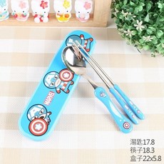 里和 韓國 lilfant 漫威 304不鏽鋼兒童學習筷餐具組, 1個, 湯匙筷子組 美國隊長, 鋼鐵人/蜘蛛人/美國隊長, 湯匙筷子組