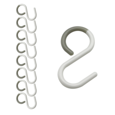 세트미 에스홀드 S고리 S자고리 플라스틱 후크 다용도 걸이 8개입, 1세트, 대형 화이트