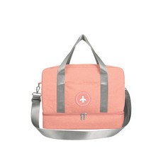 乾濕分離旅行收納行李袋 附贈背帶 大容量運動健身包, 橘色