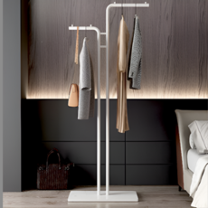 리비움 양쪽 방향 스틸 옷걸이 행거, 화이트