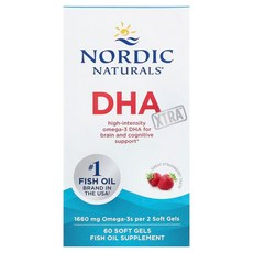 Nordic Naturals DHA Xtra™ 딸기 맛 소프트젤 60정, 1개