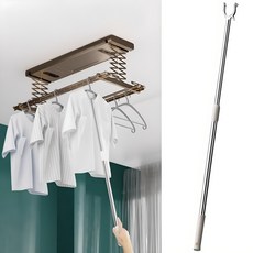 규글링 길이조절 만능 가제트 스텐 봉 옷걸이 행거 집게, 1개, 실버