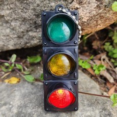 교통 조명 LED 미니어쳐 클리커 신호등 딸깍이 피젯 토이 발광 키캡키링 보행자 가방 고리 열쇠고리, 신호등키링