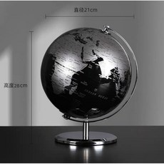 地球儀全英文擺件小號酒柜辦公室書房桌面客廳家居裝飾品禮物解壓辦公室小物辦公室擺件可愛擺件居家擺件桌面擺件可愛治愈小物, 20cm黑銀英文球