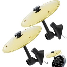 Eveco 자동차 심벌 에어 벤트 심볼 드럼 - 모든 유형의 차량 대시보드용 미니 크래시 심벌즈 - 음악 애호가 심볼 골든 자동차 대시 장착 액세서리 (2팩 골드 14cm(5