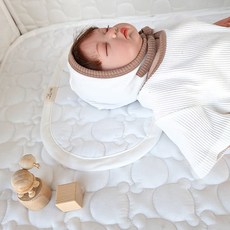 아이레빗 유아용 아기 순면 인견 곰돌이 땀패드 베개 태열 신생아 출산선물, 인견 곰누빔 아이보리