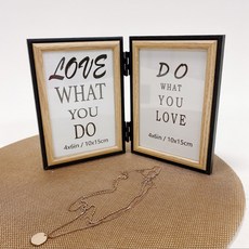 【獨家台灣現貨速出】現代墨邊木質雙面相框 ins 北歐風 作品框 照片牆 相片牆 相框牆 居家裝潢 婚禮小物, 1個, 現代墨邊4*6雙面框 FY0048, 黑配原木色