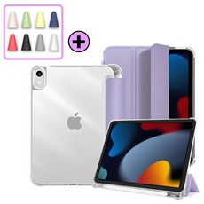 아이패드 에어 프로 미니 호환 1/2/3/4/5/6/7/8/9/10/11세대 애플 펜슬 수납 클리어 케이스 보호 커버 케이스나라, 라이트라벤더, 1개