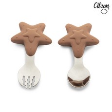 Citron 杜拜 幼兒餐具兩件組, 1個, 浪漫粉