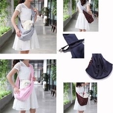 니즈플리 귀여운 양면 아기강아지가방 강아지이동백 강아지산책가방 강아지외출용품 가벼운강아지슬링백, 그레이색