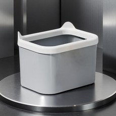 不鏽鋼細孔貓砂鏟附收納底座, 猫耳便便桶【灰色】, 1個